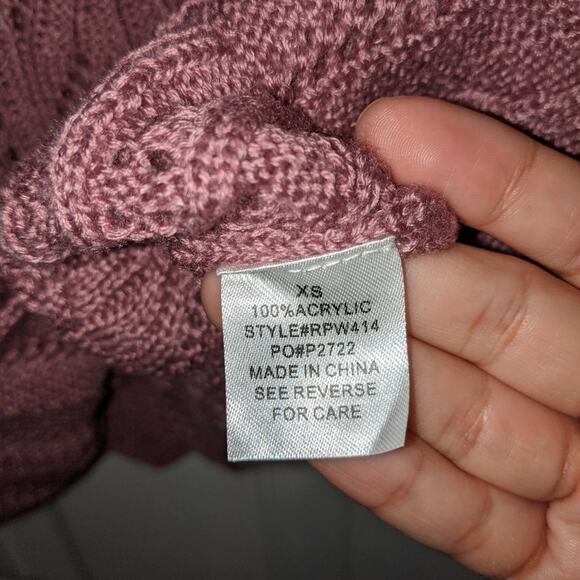 Pink Thread RP Everyday Shop Ruffle Pointelle Sweater XS - Picture 10 of 13